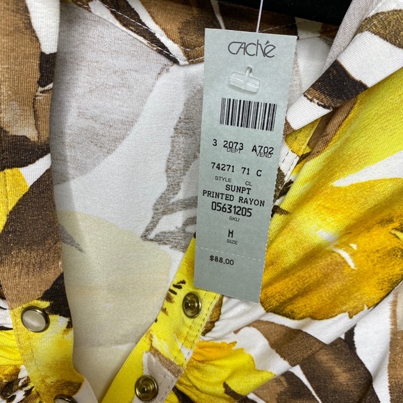 Cache Yellow Floral Print Top - Picture 7 of 13
